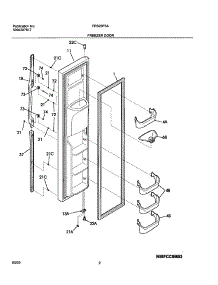 03 - Freezer Door parts for Frigidaire Refrigerator FRS23F5AW7 from AppliancePartsPros.com