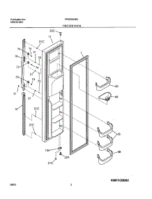 03 - Freezer Door parts for Frigidaire Refrigerator FRS23BH6CB0 from AppliancePartsPros.com