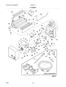 19 - Ice Maker parts for Frigidaire Refrigerator FRS23F4CQ3 from AppliancePartsPros.com