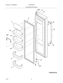 05 - Refrigerator Door parts for Frigidaire Refrigerator FPHS2399KF5 from AppliancePartsPros.com