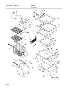 09 - Shelves parts for Frigidaire Refrigerator FGUS2647LF1 from AppliancePartsPros.com