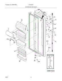 05 - Refrigerator Door parts for Frigidaire Refrigerator FLSC238DBB from AppliancePartsPros.com