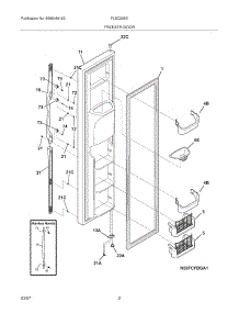 03 - Freezer Door parts for Frigidaire Refrigerator FLSC238DW4 from AppliancePartsPros.com