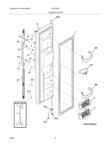 03 - Freezer Door parts for Frigidaire Refrigerator FLSC238DWB from AppliancePartsPros.com