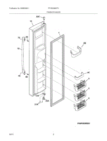 03 - Freezer Door parts for Frigidaire Refrigerator FPHS2699KF4 from AppliancePartsPros.com