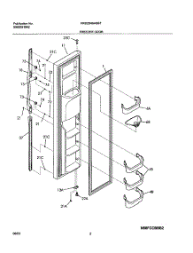 03 - Freezer Door parts for Frigidaire Refrigerator FRS23H5ASB7 from AppliancePartsPros.com
