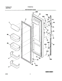 05 - Refrigerator Door parts for Frigidaire Refrigerator FRS23HF5AQ5 from AppliancePartsPros.com
