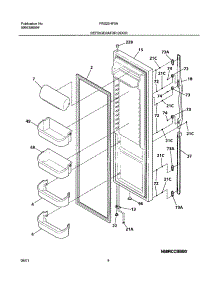 05 - Refrigerator Door parts for Frigidaire Refrigerator FRS23HF5AB1 from AppliancePartsPros.com