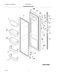 05 - Refrigerator Door parts for Frigidaire Refrigerator FRS23KF5CS0 from AppliancePartsPros.com