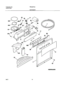 15 - Dispenser parts for Frigidaire Refrigerator FRS23HF5AQ4 from AppliancePartsPros.com