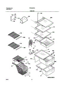09 - Shelves parts for Frigidaire Refrigerator FRS23KF6CB1 from AppliancePartsPros.com