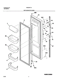 05 - Refrigerator Door parts for Frigidaire Refrigerator FRS23KF7AB7 from AppliancePartsPros.com