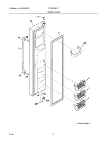 03 - Freezer Door parts for Frigidaire Refrigerator FPHC2398LF2 from AppliancePartsPros.com