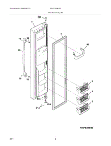 03 - Freezer Door parts for Frigidaire Refrigerator FPHC2398LF3 from AppliancePartsPros.com