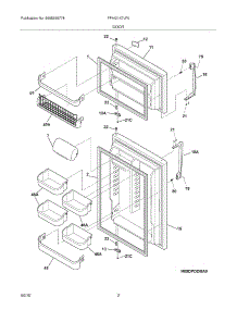 03 - Door parts for Frigidaire Refrigerator FPHI21X7LF0 from AppliancePartsPros.com