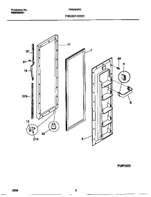 02 - Freezer Door parts for Frigidaire Refrigerator FRS20QRCD1 from AppliancePartsPros.com