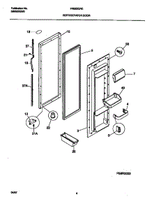 03 - Refrigerator Door parts for Frigidaire Refrigerator FRS20QRCD2 from AppliancePartsPros.com