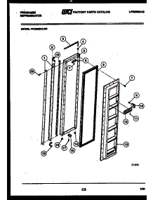 03 - Freezer Door Parts parts for Frigidaire Refrigerator FPCIS22VLL0 from AppliancePartsPros.com