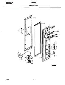 02 - Freezer Door parts for Frigidaire Refrigerator FRS20ZSFB0 from AppliancePartsPros.com