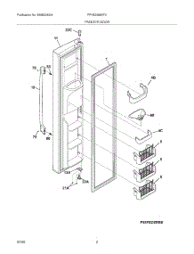 03 - Freezer Door parts for Frigidaire Refrigerator FPHS2699KF0 from AppliancePartsPros.com