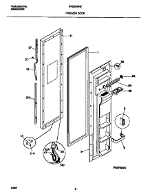 02 - Freezer Door parts for Frigidaire Refrigerator FRS20WNFD0 from AppliancePartsPros.com