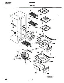 05 - Shelves parts for Frigidaire Refrigerator FRS20WNFD0 from AppliancePartsPros.com