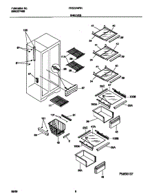 05 - Shelves parts for Frigidaire Refrigerator FRS20WRHD4 from AppliancePartsPros.com