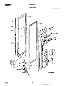 02 - Freezer Door parts for Frigidaire Refrigerator FRS22WNCD3 from AppliancePartsPros.com