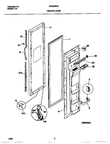02 - Freezer Door parts for Frigidaire Refrigerator FRS22WNCW4 from AppliancePartsPros.com