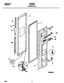02 - Freezer Door parts for Frigidaire Refrigerator FRS22WNFW1 from AppliancePartsPros.com