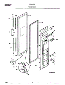 02 - Freezer Door parts for Frigidaire Refrigerator FRS22WPCW2 from AppliancePartsPros.com