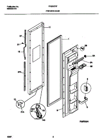 02 - Freezer Door parts for Frigidaire Refrigerator FRS22ZRFW1 from AppliancePartsPros.com