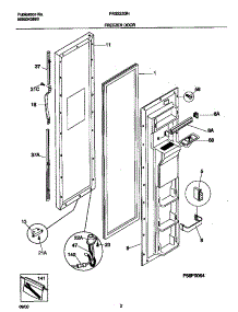 02 - Freezer Door parts for Frigidaire Refrigerator FRS22ZGHB5 from AppliancePartsPros.com