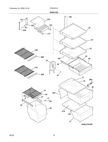 09 - Shelves parts for Frigidaire Refrigerator FRS23F4DQ2 from AppliancePartsPros.com