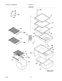 09 - Shelves parts for Frigidaire Refrigerator FRS23F4CW3 from AppliancePartsPros.com