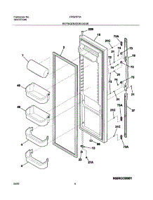 05 - Refrigerator Door parts for Frigidaire Refrigerator FRS23F5AW5 from AppliancePartsPros.com