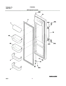 05 - Refrigerator Door parts for Frigidaire Refrigerator FRS23R3AW1 from AppliancePartsPros.com
