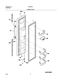 03 - Freezer Door parts for Frigidaire Refrigerator FRS23R4AW7 from AppliancePartsPros.com