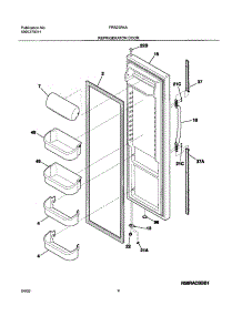 05 - Refrigerator Door parts for Frigidaire Refrigerator FRS23R4AW7 from AppliancePartsPros.com