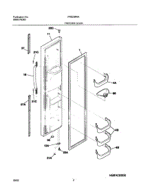 03 - Freezer Door parts for Frigidaire Refrigerator FRS23R4AW8 from AppliancePartsPros.com