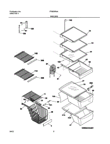 09 - Shelves parts for Frigidaire Refrigerator FRS23R4AW7 from AppliancePartsPros.com