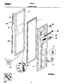 02 - Freezer Door parts for Frigidaire Refrigerator FRS23ZTJB0 from AppliancePartsPros.com