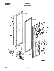 02 - Freezer Door parts for Frigidaire Refrigerator FRS22WNCD5 from AppliancePartsPros.com