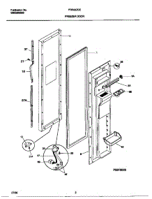 02 - Freezer Door parts for Frigidaire Refrigerator FRS22ZGEB0 from AppliancePartsPros.com