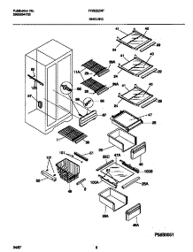 05 - Shelves parts for Frigidaire Refrigerator FRS22ZNFD0 from AppliancePartsPros.com