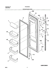 05 - Refrigerator Door parts for Frigidaire Refrigerator FRS23BH5CQ1 from AppliancePartsPros.com
