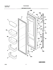 05 - Refrigerator Door parts for Frigidaire Refrigerator FRS23H5ASB3 from AppliancePartsPros.com