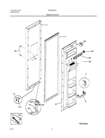03 - Freezer Door parts for Frigidaire Refrigerator FRS20ZSHB5 from AppliancePartsPros.com