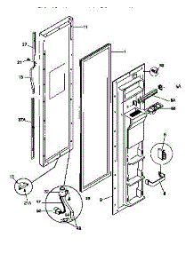 02 - Freezer Door parts for Frigidaire Refrigerator FRS22WNCW1 from AppliancePartsPros.com