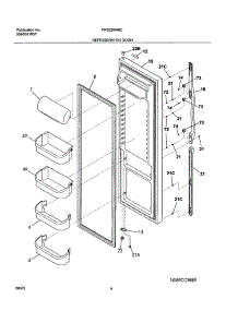 05 - Refrigerator Door parts for Frigidaire Refrigerator FRS23BH6CQ0 from AppliancePartsPros.com